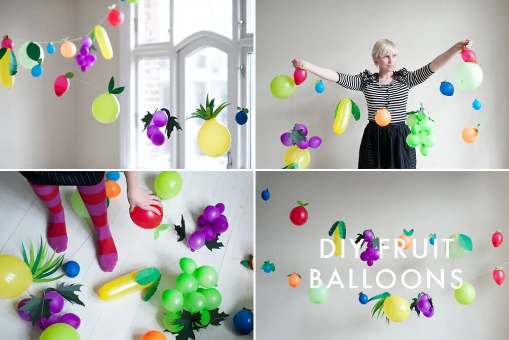 balloons turned into fruits