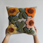 flower punch needle pillow pile 2