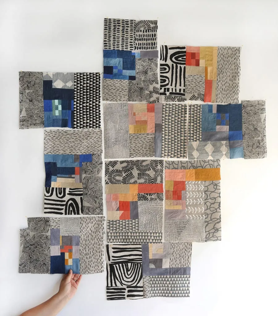 A collection of patchwork blocks made by Arounna Khounnoraj