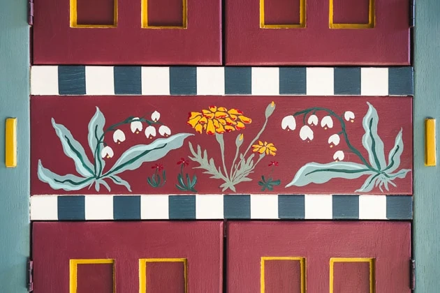 floral painting in the folk art style