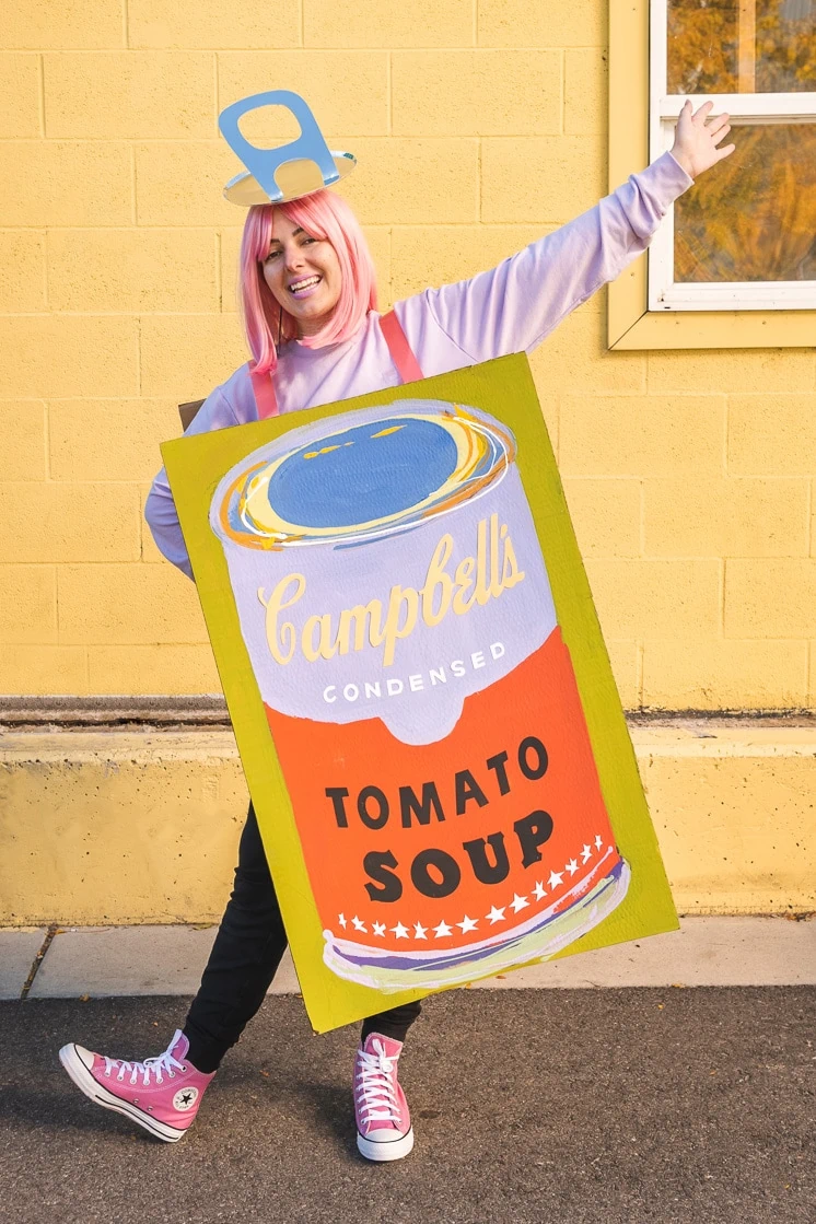 Hailey Heath Halloween costume soup can Andy Warhol
