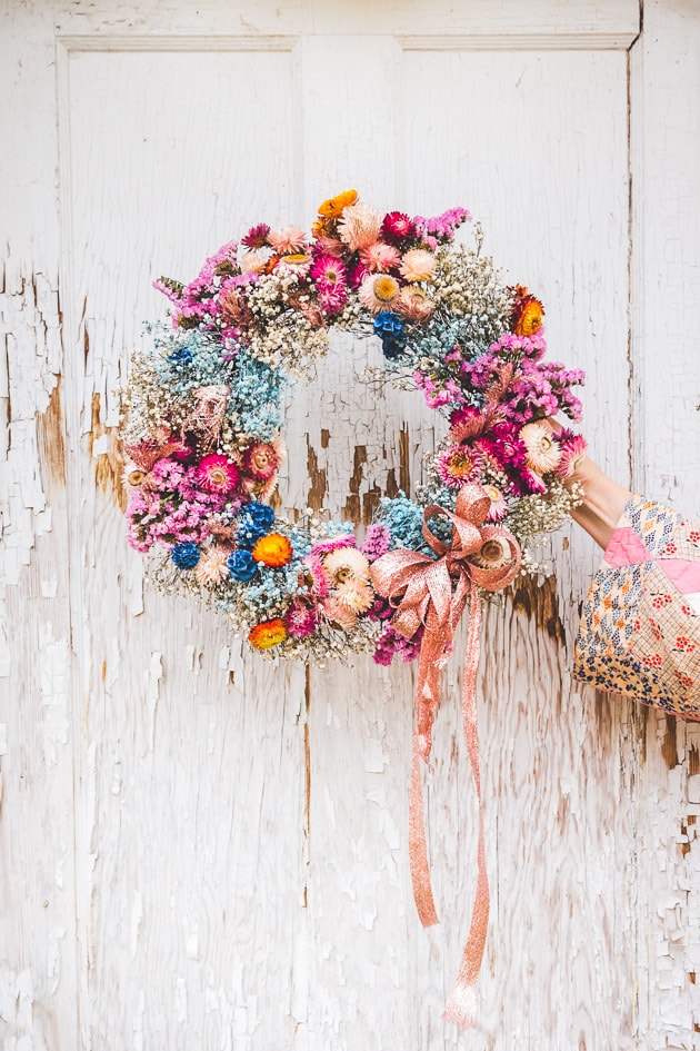 wreath made from dried flowers