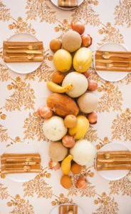 Thanksgiving table with fall fruits