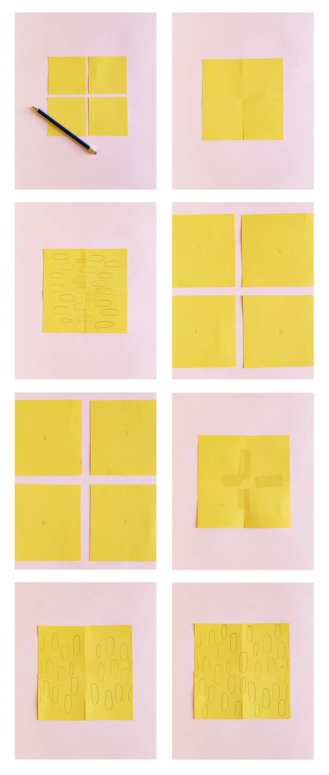 post-it note repeat pattern steps