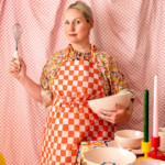 Red& Pink Checkered Mother’s Day Apron – Funky Town Spoonflower Fabric Lars Collection (1 of 8)