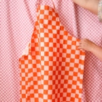 Red& Pink Checkered Mother’s Day Apron – Funky Town Spoonflower Fabric Lars Collection (6 of 8)