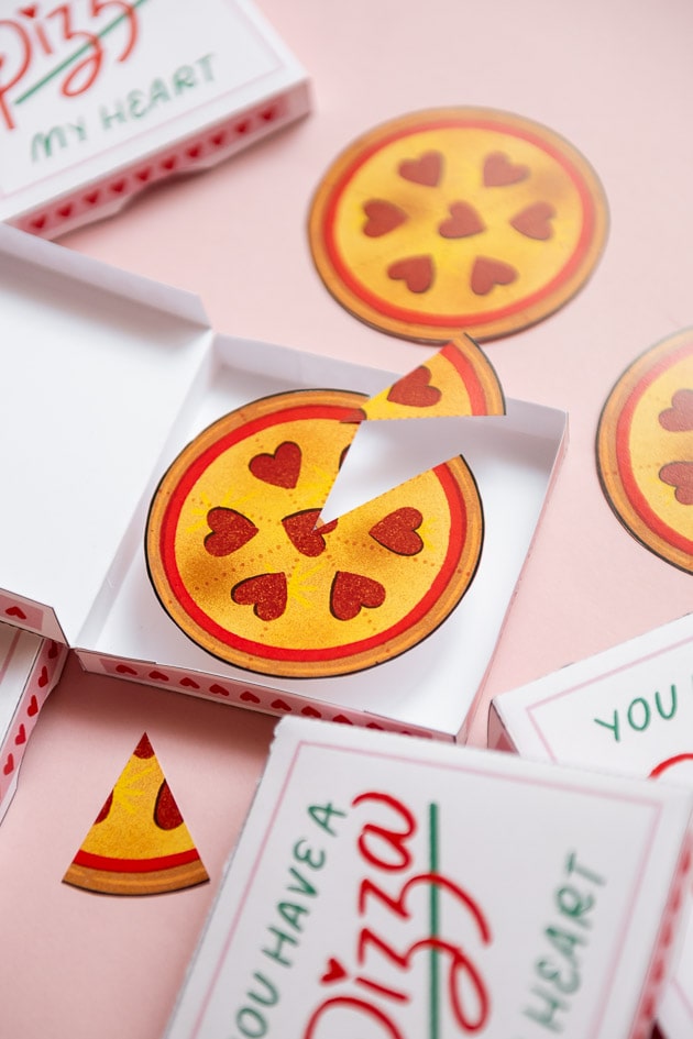 pizza box for valentine's day printable