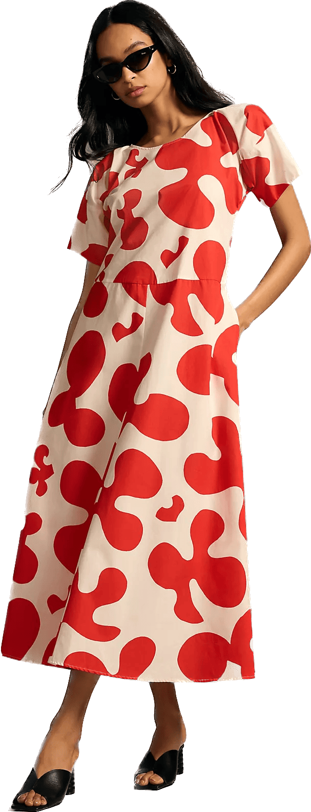 red pattern dress - The House That Lars Built