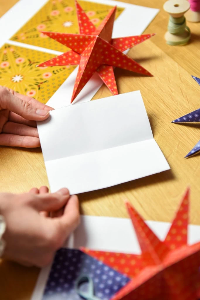 Christmas paper folded stars