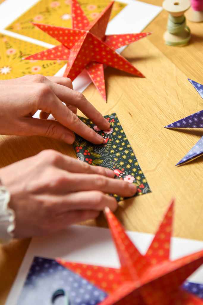 Christmas paper folded stars