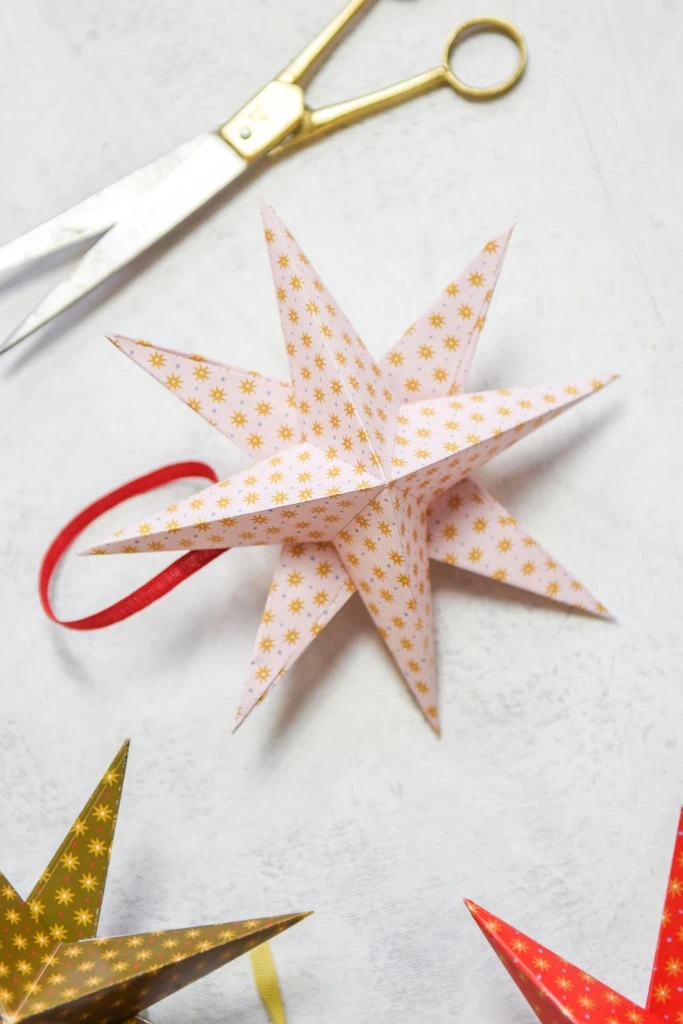 Christmas paper folded stars