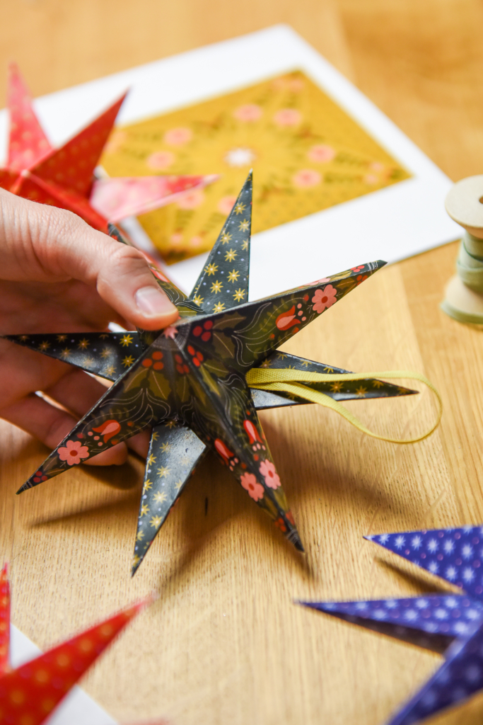 Christmas paper folded stars