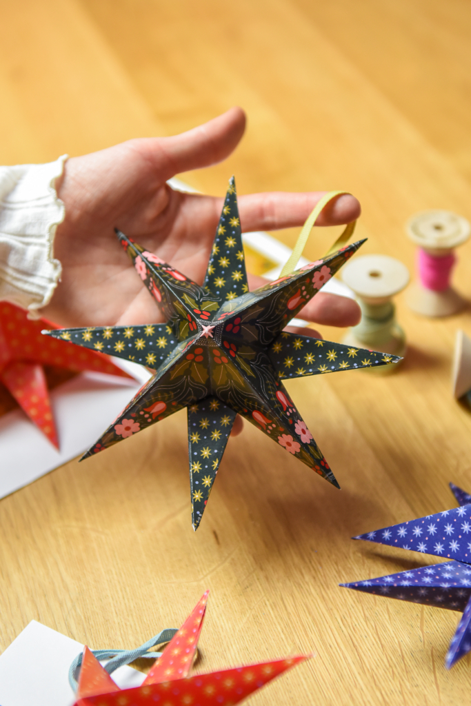 Christmas paper folded stars