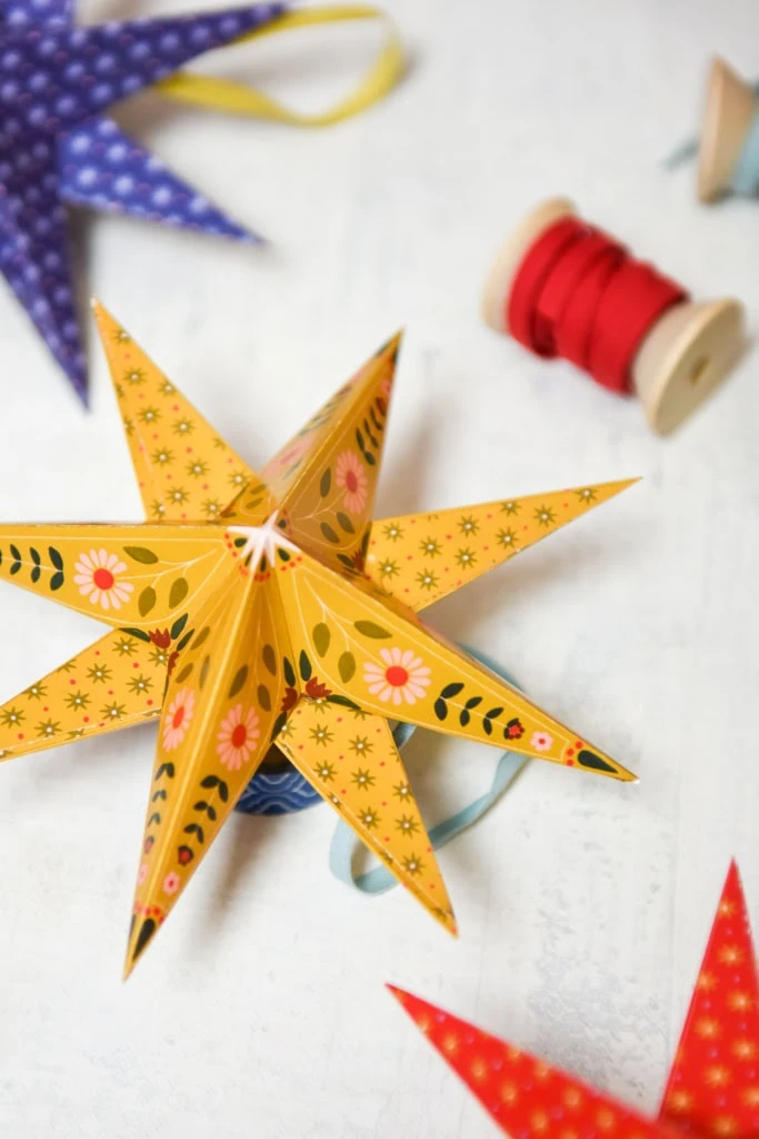 Christmas paper folded stars