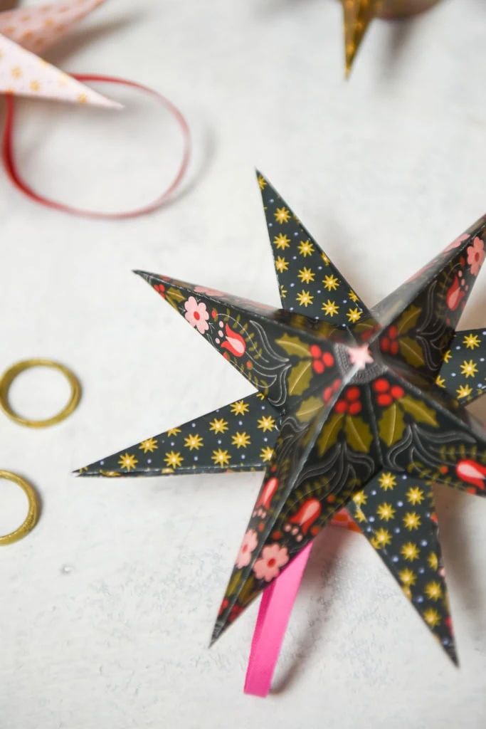 Christmas paper folded stars