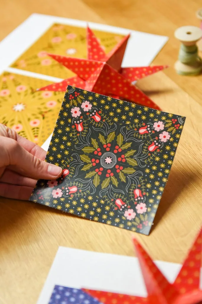 Christmas paper folded stars