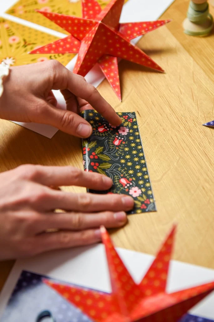 Christmas paper folded stars