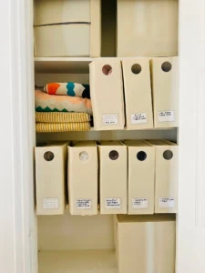 sheet organizers linen closet