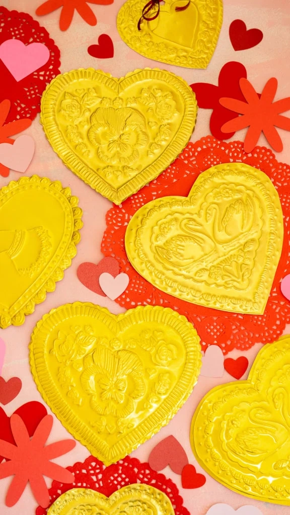 Tin embossed hearts - The House That Lars Built