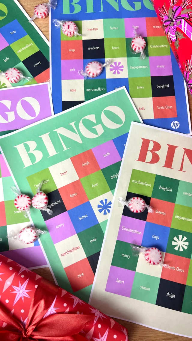 I’m back with another printable with @hp for your clever elves to share! These bingo sheets are perfect for keeping the kids occupied with looking for lyrics while you wrap gifts and play along! A fun new tradition to add this holiday season! Pick out prizes so those that get bingo can celebrate! Download for FREE on the @hp printables library. #HPPrintables #HPPartner