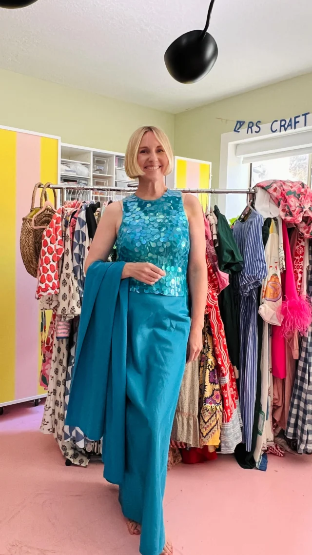 I made this video to show off the many dresses I’m selling at my studio sale tomorrow, but I got totally distracted by my prom dress from 2000! Ohmyword! Can’t believe it fits! Honestly, the prom story is even more elaborate and better than what I shared here but this will have to do for now. All to say, dm more for the address for the studio sale tomorrow! 9:30-1pm! There will be crafts, supplied, books, furniture, decor, tableware, everything! Getting rid of years of stuff I’ve collected over my career!