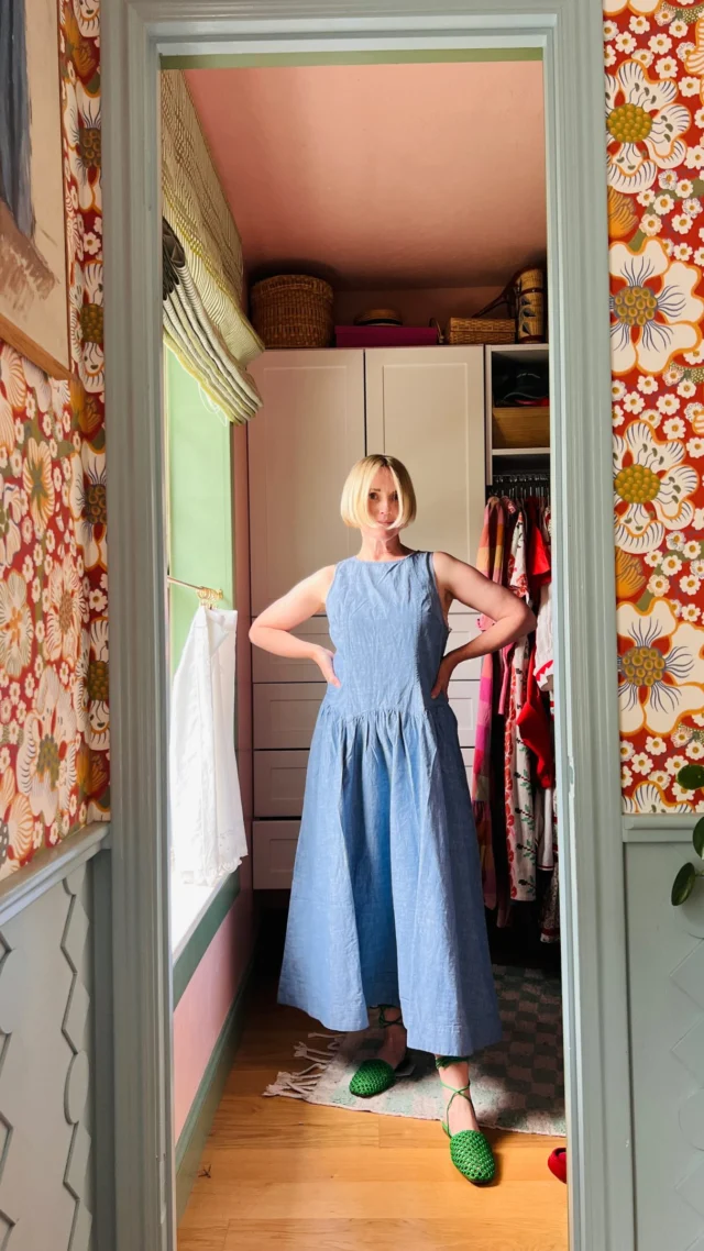 Tuesday Try On but make it a summer personality test ☀️
1. Green striped dress for pretending you summer in the south of France.
2. Business up top, Victorian picnic maiden at the bottom. Honestly? She contains multitudes.
3. The blue chambray dress that shocked me with how good it is and how good the price is (under $40!). Paired with the cutest green shoes that make me feel like I have my life together for exactly 12 minutes. 
Which one are you stealing from my closet first?
Comment DRESSES for all the links to shop the looks!